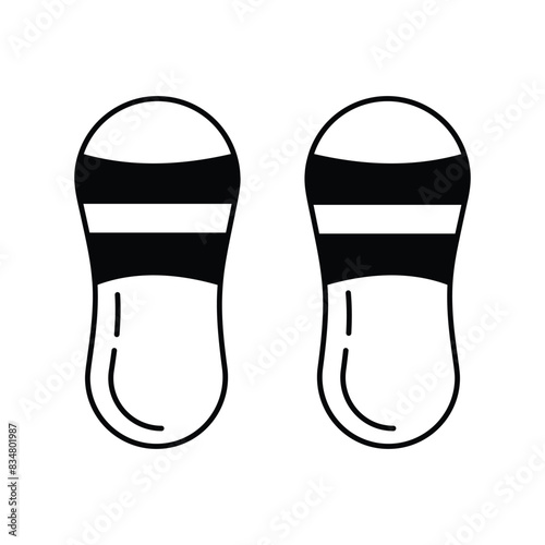 slipper icon with white background vector stock illustration