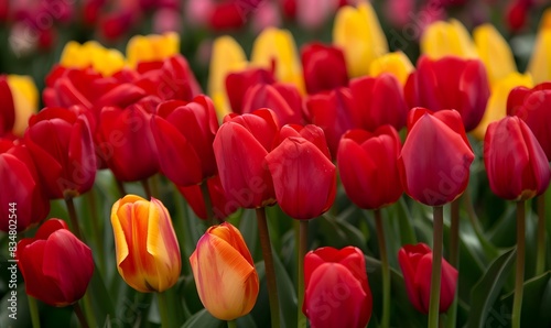 tulips with a mix of colors, Generative AI 
