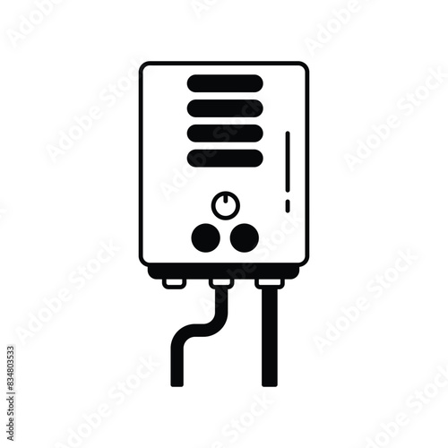 water heater icon with white background vector stock illustration