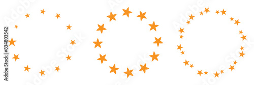 Stars surrounded by yellow circles vector , isolated on white background ,Vector illustration EPS 10