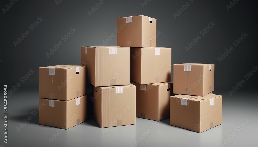 Cardboard boxes with stuff indoors, isolated white background, glossy ground and background
Cardboard boxes with stuff indoors, isolated white background, glossy ground and background