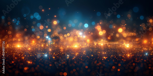 glitter lights background. gold, silver, blue and black