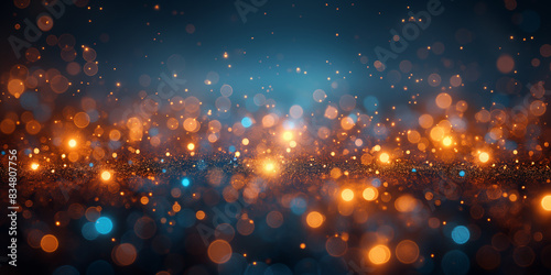 glitter lights background. gold, silver, blue and black