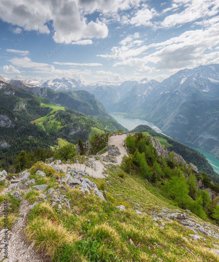 Konigsee lake near Jenner mount in Berchtesgaden National Park, Alps Germany