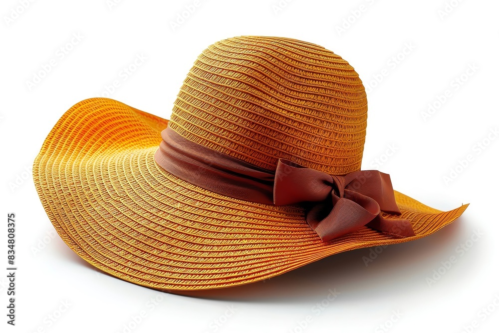 Stylish orange sun hat with a brown ribbon, perfect for summer fashion and sun protection. Ideal for beach outings and casual wear. Stylish orange sun hat with a brown ribbon, perfect for summer fashion and sun protection. Ideal for beach outings and casual wear.