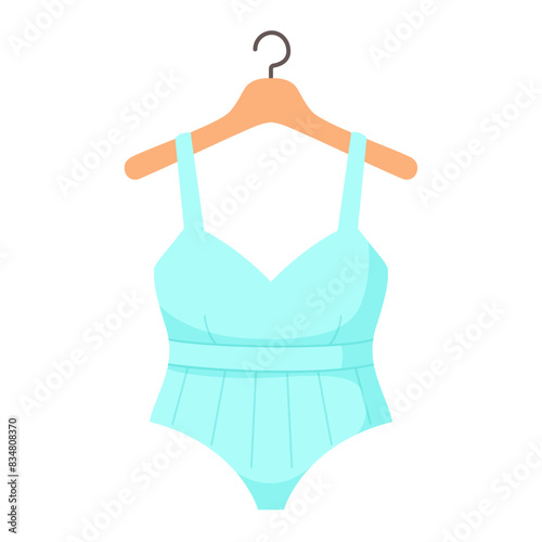 Bright colorful beachwear bathing suit. Fashion casual swimsuitBright colorful beachwear bathing suit. Fashion casual swimsuit