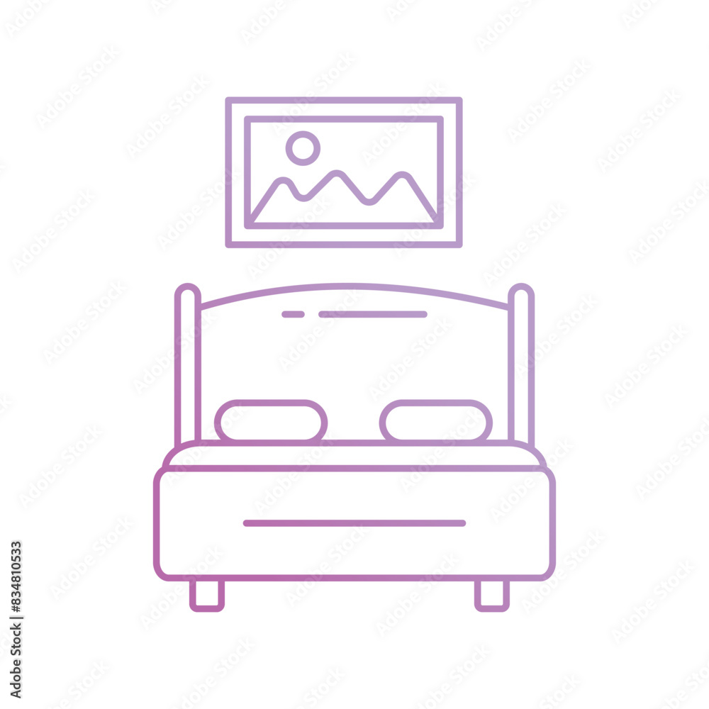 bed icon with white background vector stock illustration bed icon with white background vector stock illustration