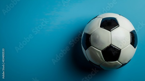 Soccer Ball on Blue Background A Vision of Pure Sport