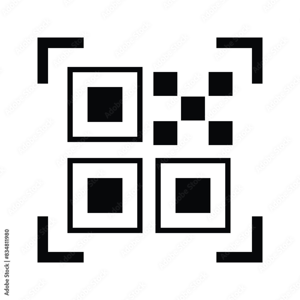 Scan QR code icon. Digital scanning qr code Scan QR code icon. Digital scanning qr code