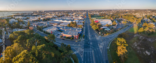 Tableau sur toile Panoramic aerial drone view above Taren Point in Sutherland Shire, Sydney NSW, A