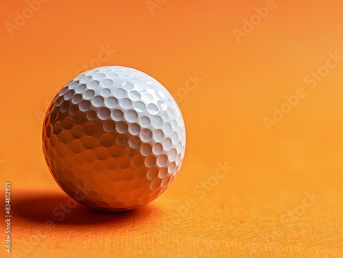 Golf Ball on Amber Backdrop A Vibrant Visual of a Classic Game photo