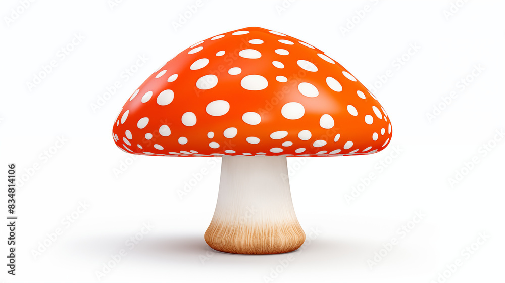 Obraz premium orange mushroom with white dots illustration isolated on white