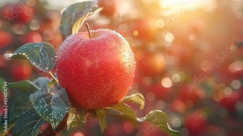 red apples on a branch
