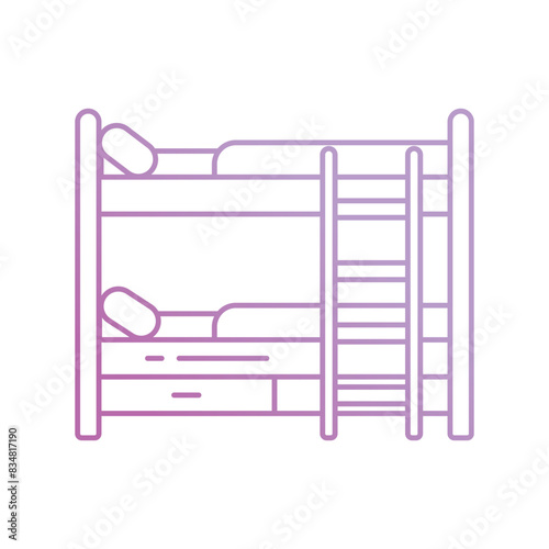 bunk bed icon with white background vector stock illustration