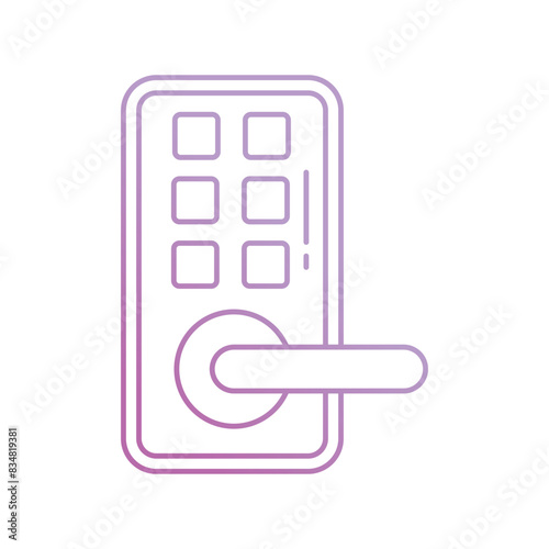 door lock icon with white background vector stock illustration