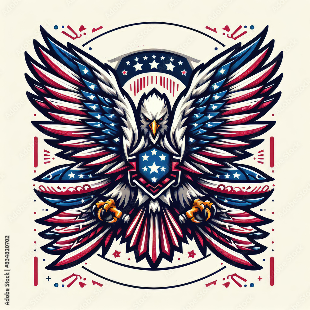 4th of July Independence Day of America logo and background 4th of July Independence Day of America logo and background