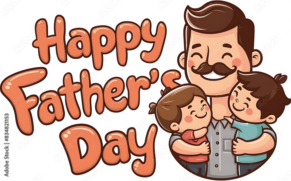 Father's day text, illustration background & typography design Generative AI Father's day text, illustration background & typography design Generative AI