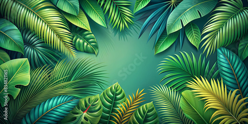 Pflanzen Illustration mit Platz in der Mitte photo