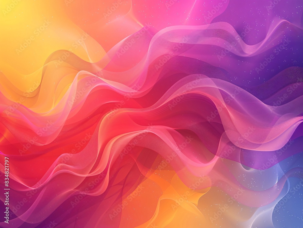 Fototapeta premium Vivid backdrop: fabric flows with stars
