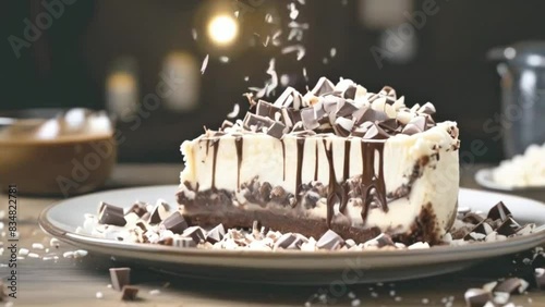 Cheesecake with Chocolate Chips in a Delicious Style  for Dessert Lovers
