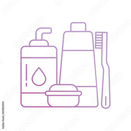 toiletries icon with white background vector stock illustration