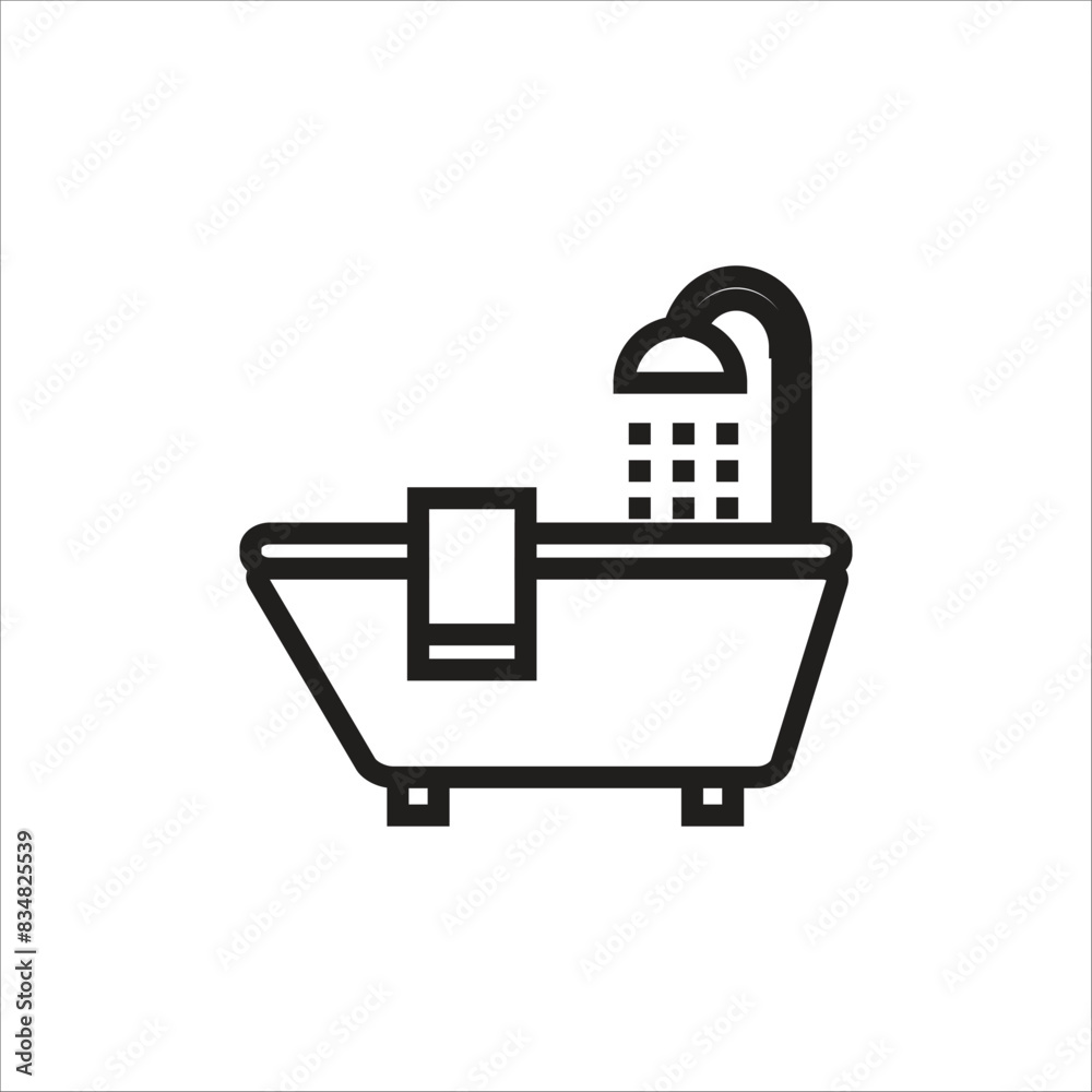 bath up vector icon line template bath up vector icon line template