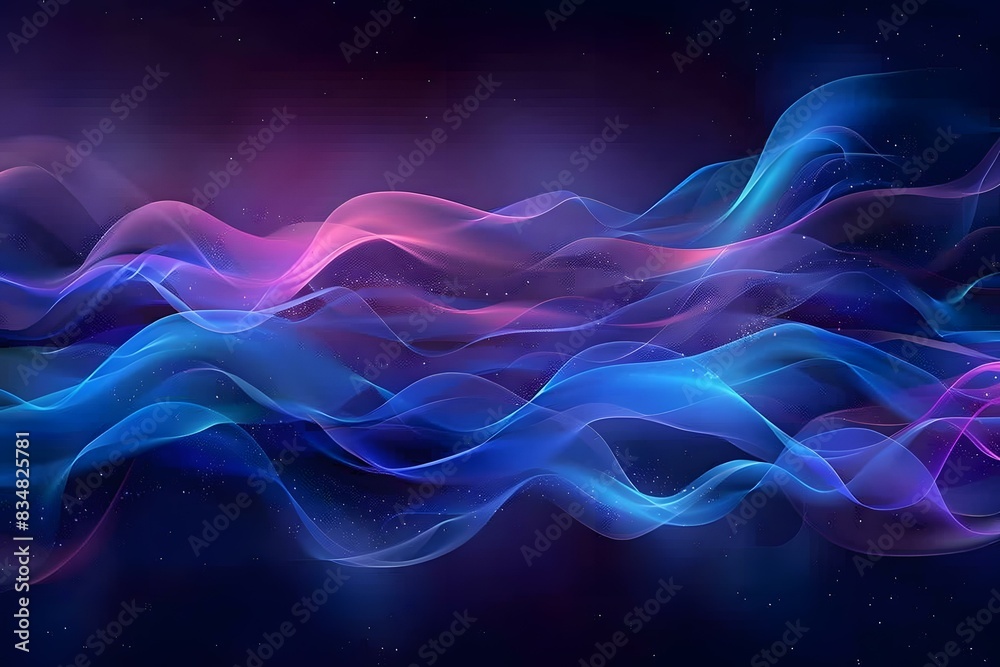 Fototapeta premium Wavy Blue and Pink Abstract Background