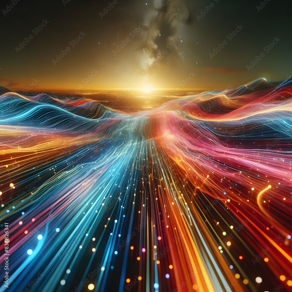 Obraz premium An electrifying display of abstract colorful lights
