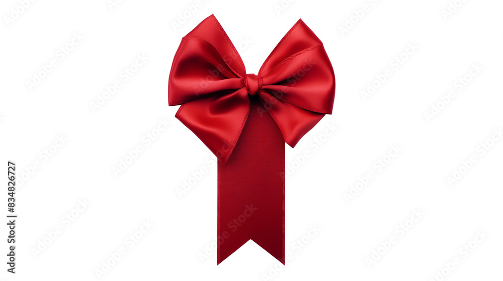 a red bow with a ribbon a red bow with a ribbon