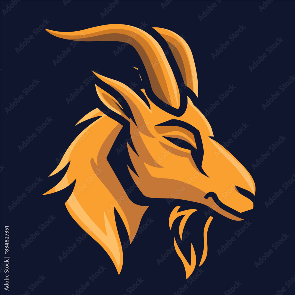 Obraz premium Goat head Vector Illustration on isolated background