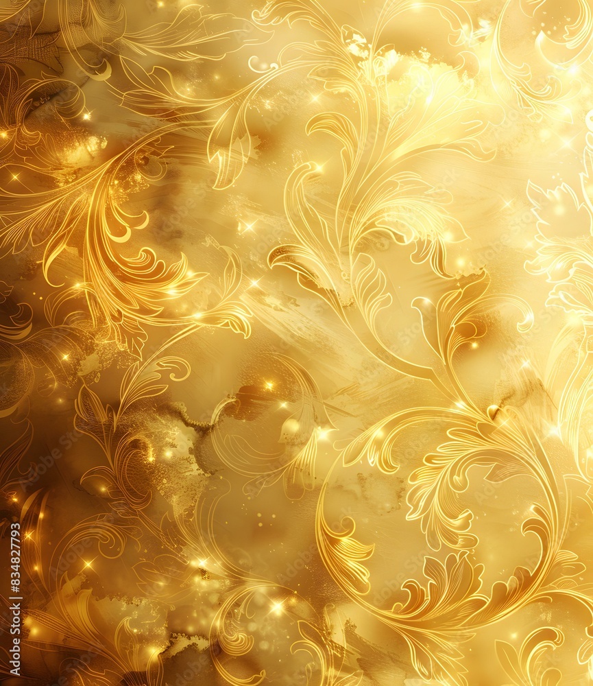 Golden floral pattern