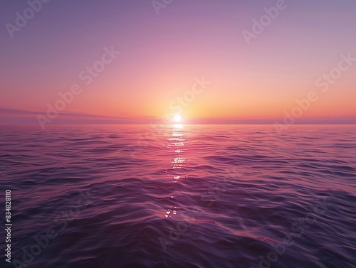 Boat in distant sunset scene