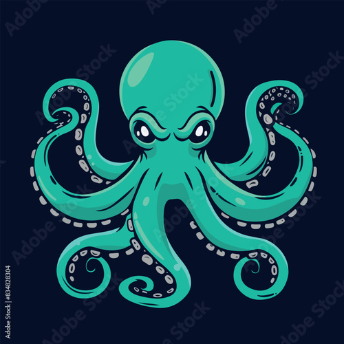 Octopus Vector Illustration on isolated background