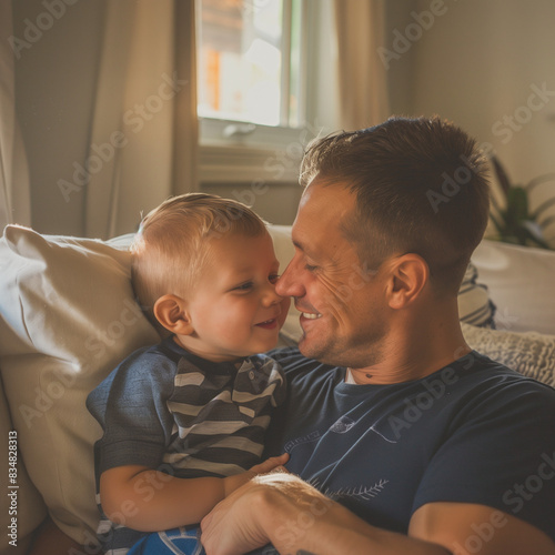 mother and her child sharing affectionate moments indoors