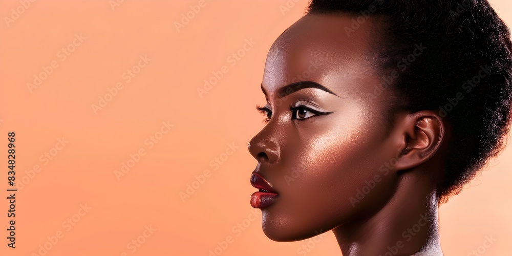 Kenyan Model Radiating Elegance with Professional Makeup and Decorative Cosmetics Kenyan Model Radiating Elegance with Professional Makeup and Decorative Cosmetics