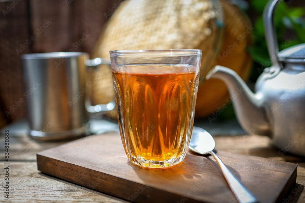 Asian Hot tea with retro style blackground Asian Hot tea with retro style blackground