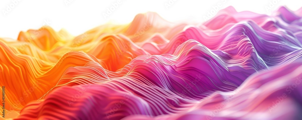 Abstract Colorful Wavy Landscape