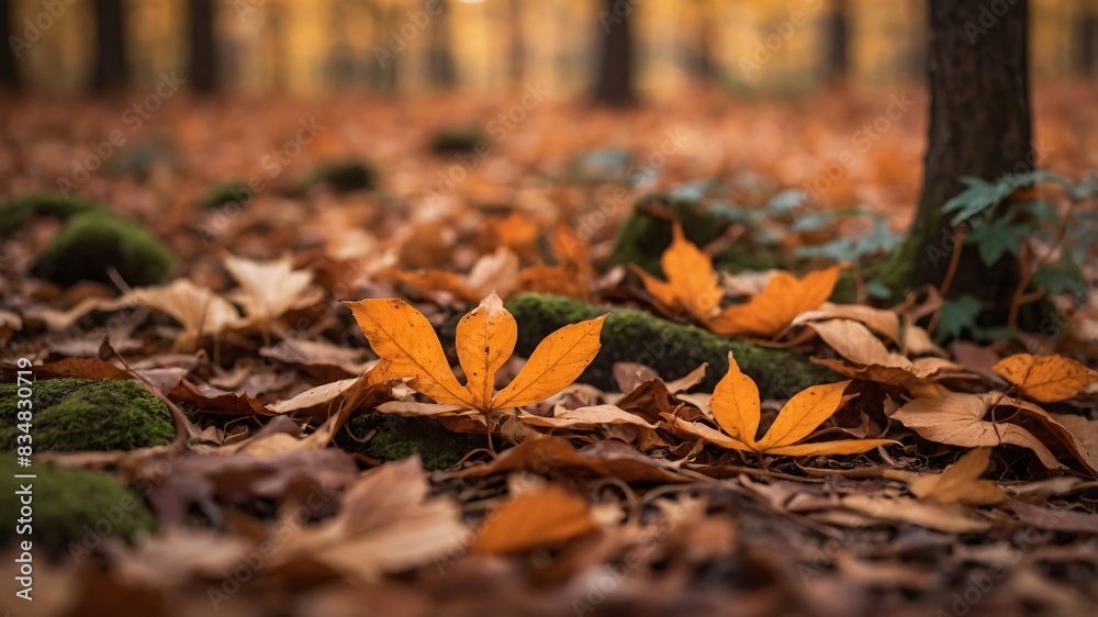 autumn forest leaves Close-up of fallen leaves on the forest floor autumn forest leaves Close-up of fallen leaves on the forest floor