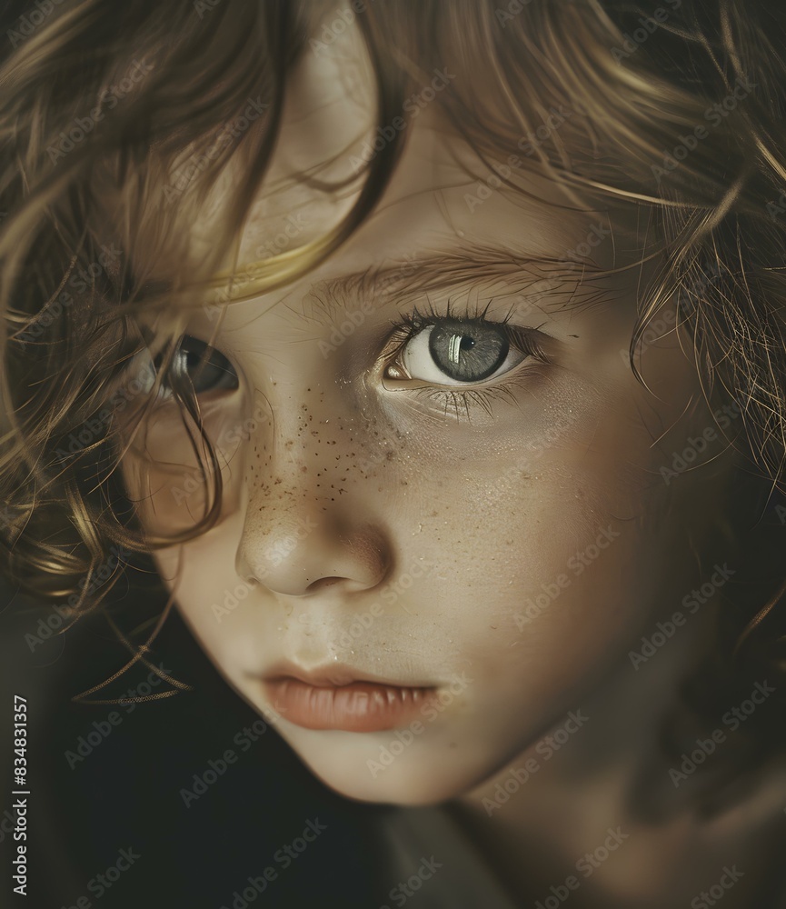 Portrait of a boy with freckles and green eyes Portrait of a boy with freckles and green eyes
