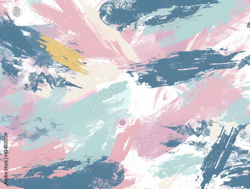 Soft pastel brushstrokes create a harmonious and abstract pattern in various shades of color.