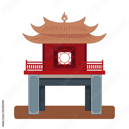 The Temple of Literature of Vietnam Illustration