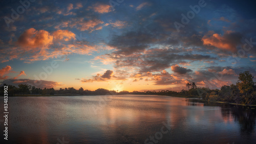 Scenic sunset at Lake Worth Park, Florida, United States
