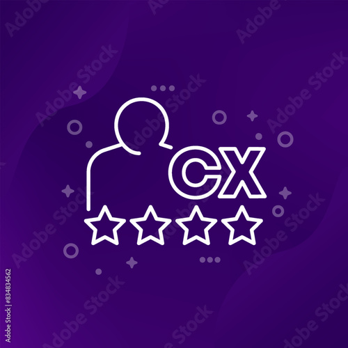 CX, Customer experience line icon, vector