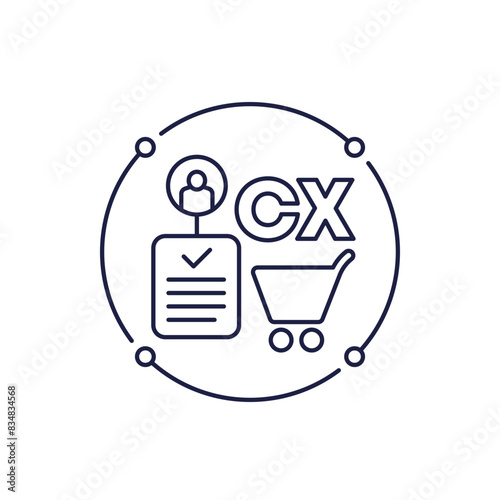 Customer experience, CX line icon