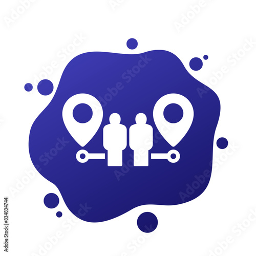 relocation, relocate employee vector icon