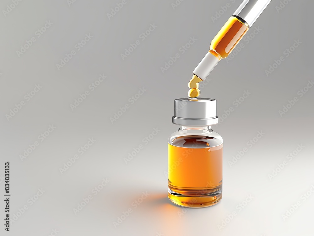 A 3D render of a scalp treatment serum with a precision applicator A 3D render of a scalp treatment serum with a precision applicator