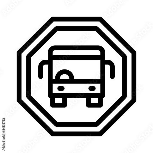 traffic sign line icon