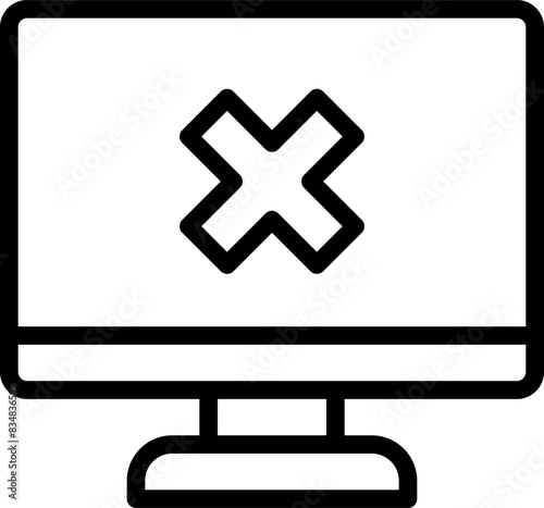 Computer Delete monitor icon. 