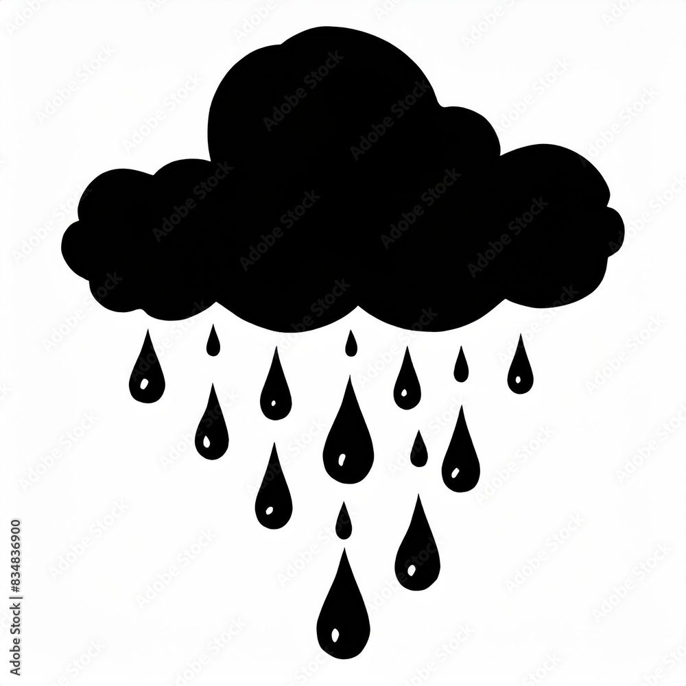 rain cloud and rain drops, texture icon rain cloud and rain drops, texture icon
