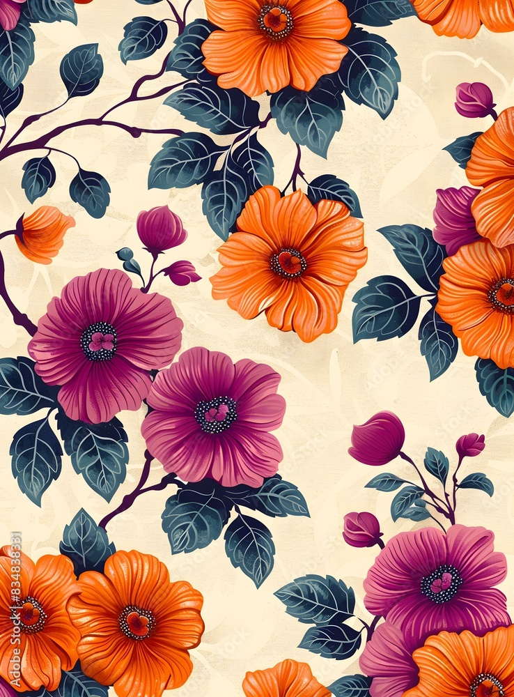 Hand-painted Floral Seamless Pattern Hand-painted Floral Seamless Pattern